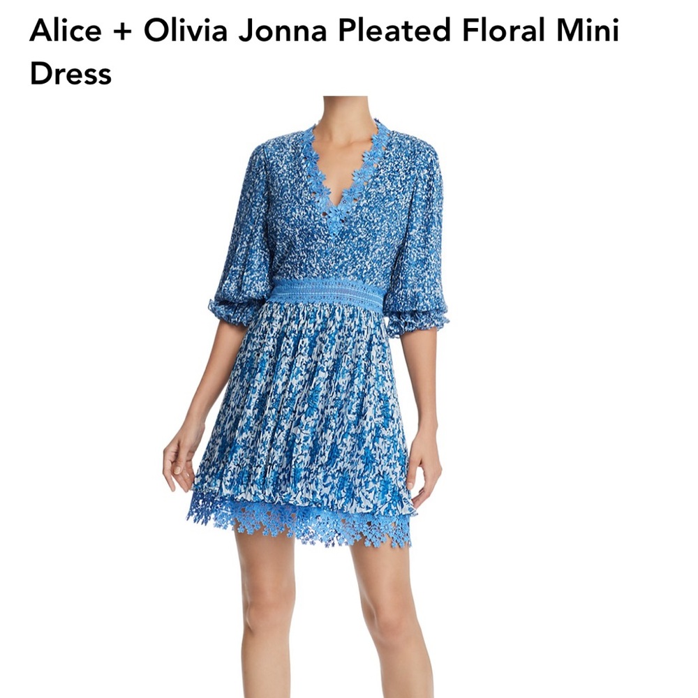 Alice + Olivia Jonna Pleated Mini Dress